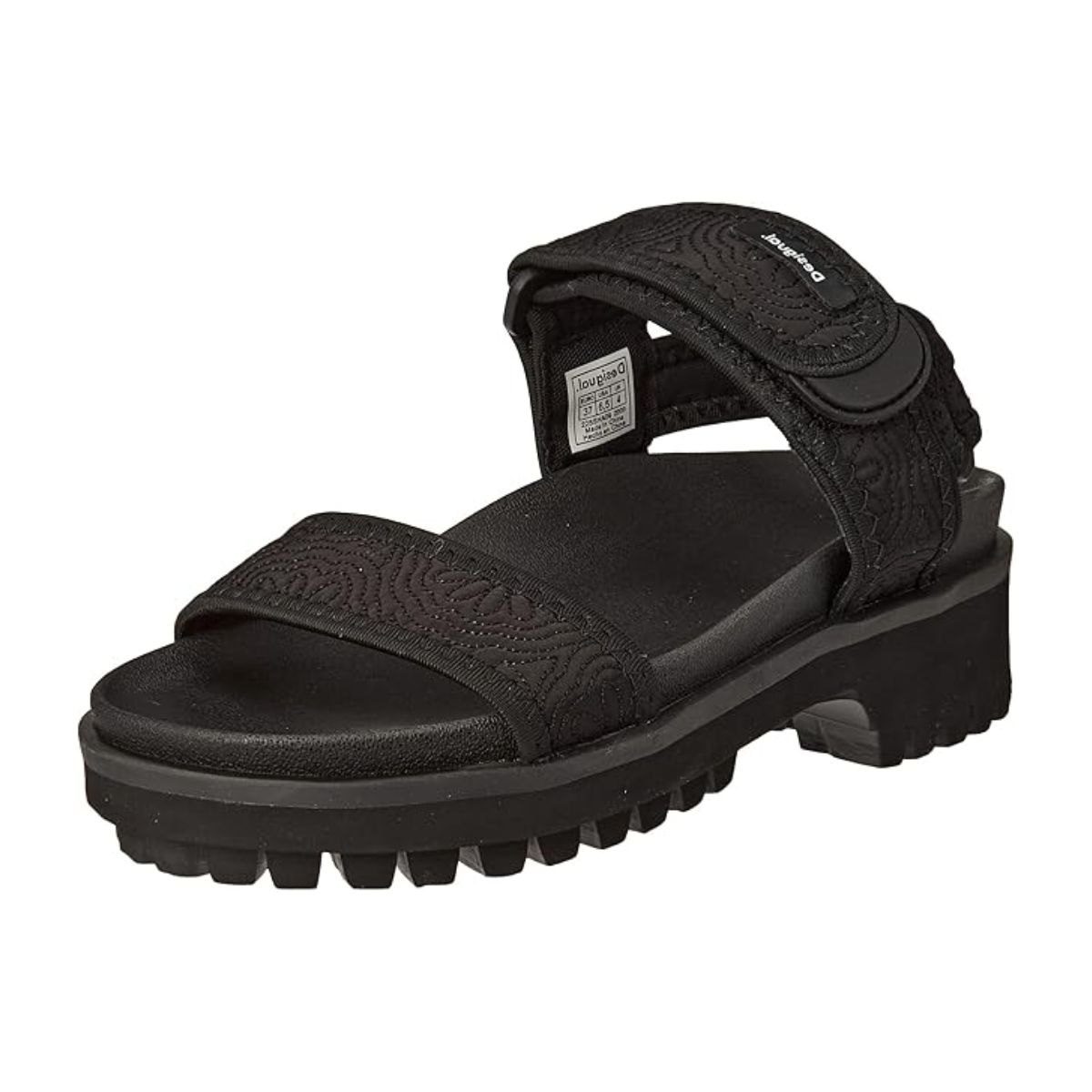 Desigual Ankle-Strap_1 Desigual Ankle-Strap Flat Sandal – sandale damă negre, curea fină și design elegant - imagine 1