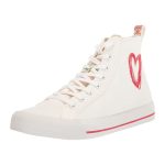 Desigual Beta Heart – sneaker damă alb-crem cu inimă roșie- Marime 37