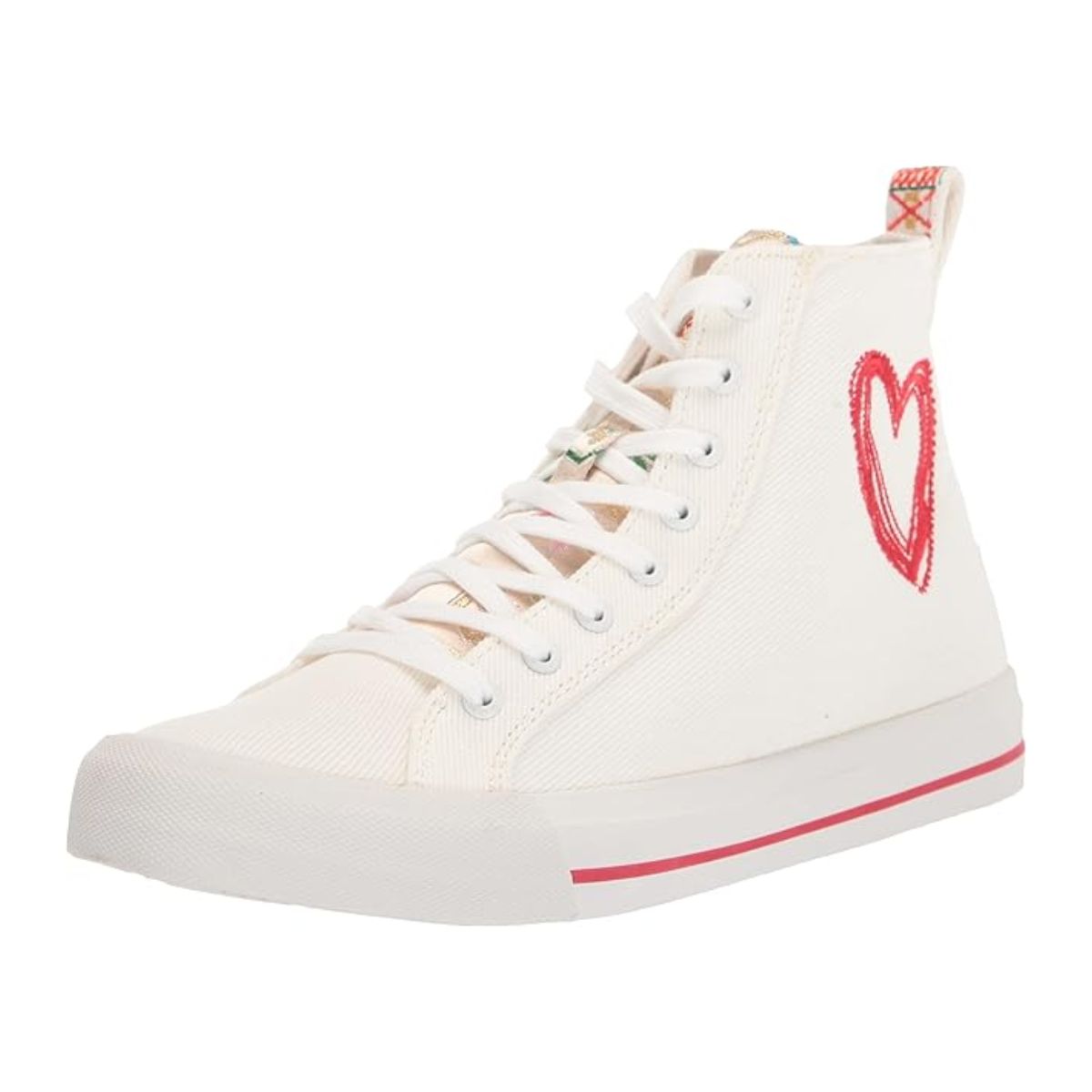 Desigual Beta Heart_1 Desigual Beta Heart – sneaker damă alb-crem cu inimă roșie- Marime 37 - imagine 1