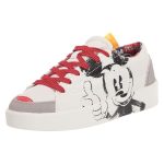 Desigual Fancy Mickey – sneaker damă alb cu Mickey Mouse și detaliu roșu- Marime 37