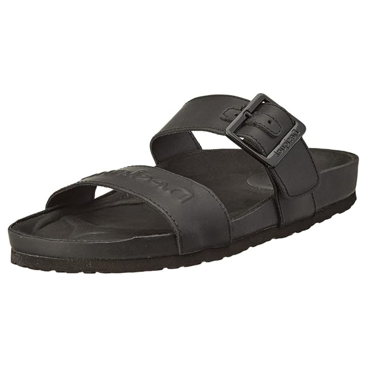 Desigual_Aries_1 Desigual Aries Half-Logo – sandale plate damă negre, bretele late cu logo- Marime 36 - imagine 1