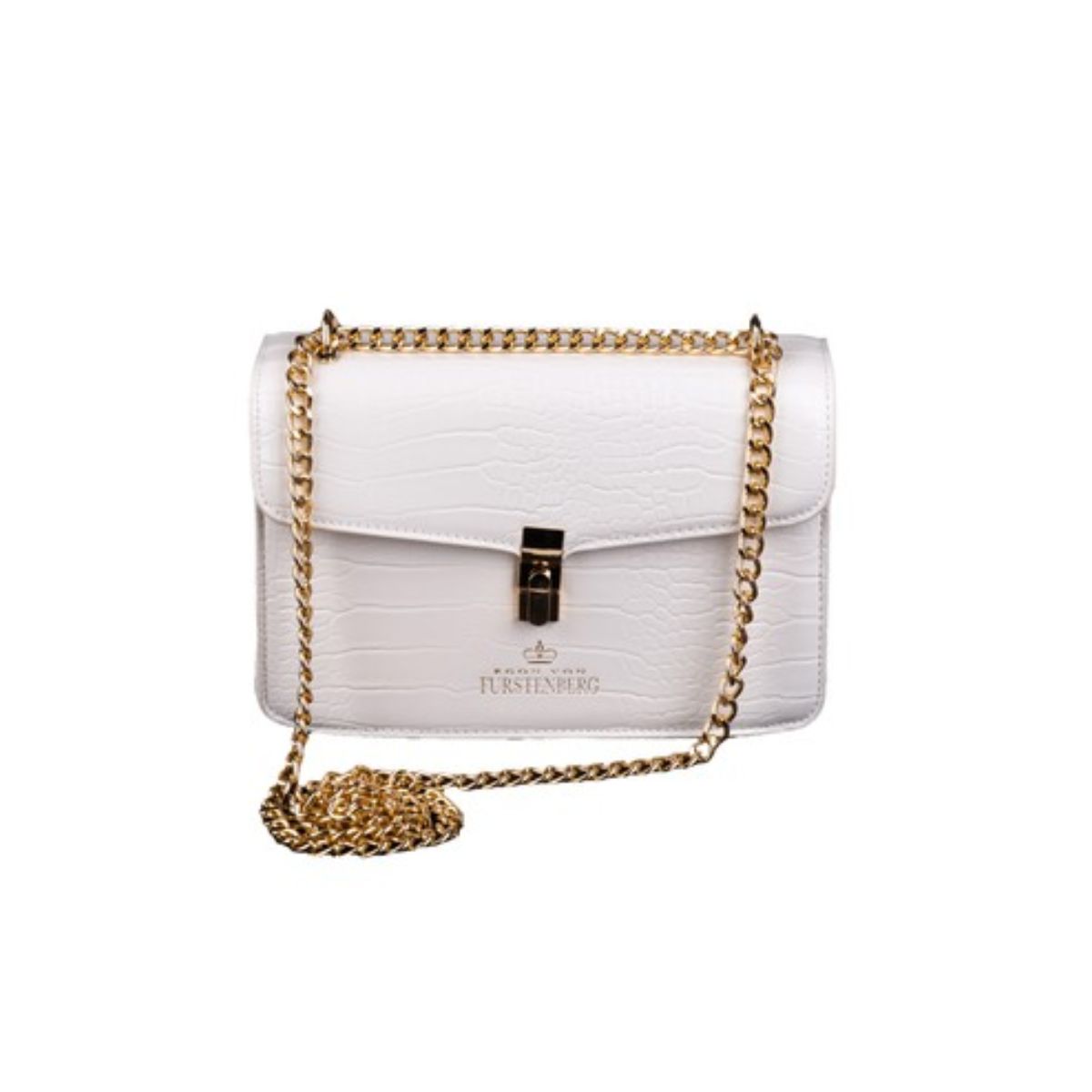 Geantă Crossbody EGON VON FURSTENBERG pentru Femei – Textură Python_1 Geantă Crossbody EGON VON FURSTENBERG pentru Femei – Textură Python, Logo, Cu Închidere cu Clichet, Dimensiuni Mici - imagine 1