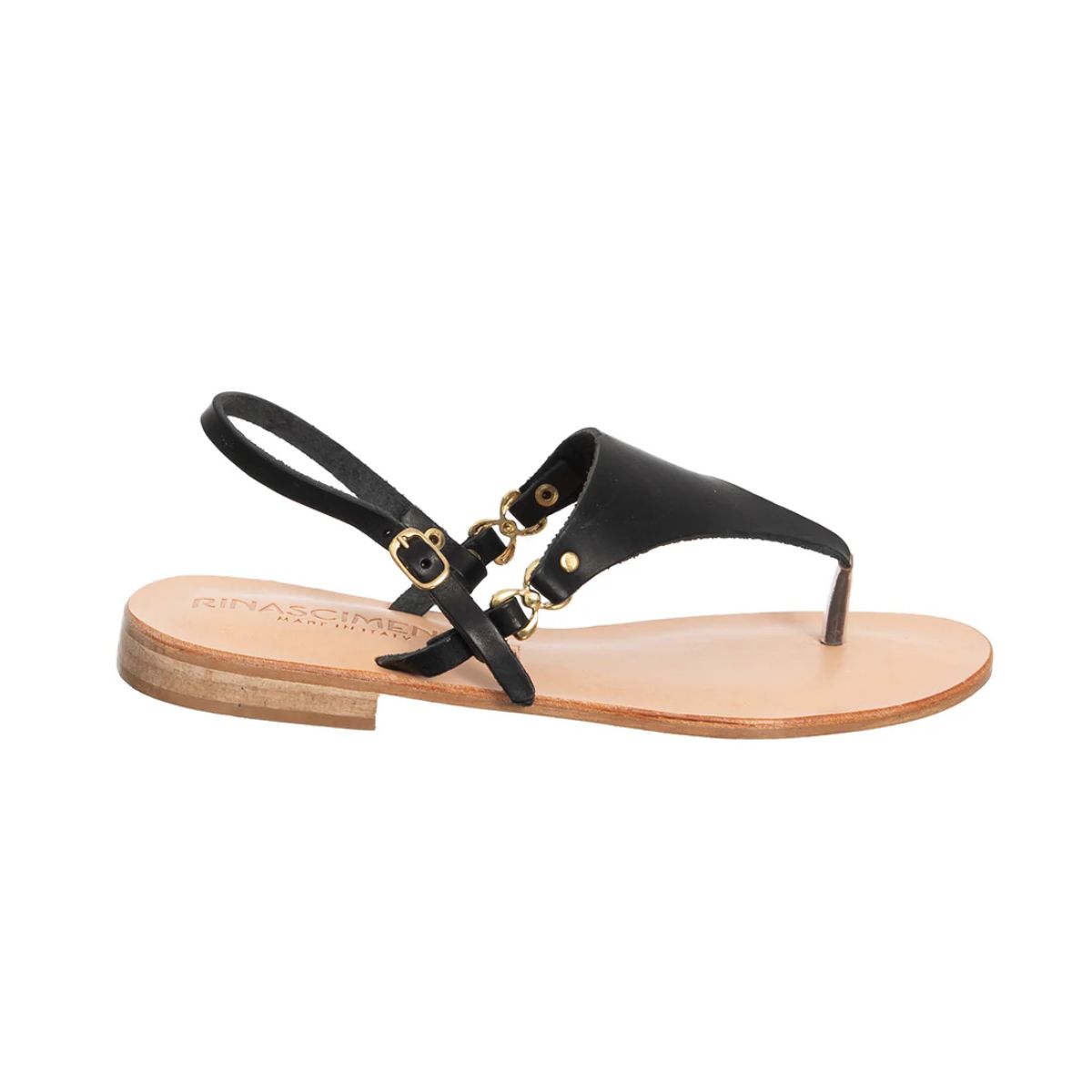 Rinascimento sandale negru elegant_1 Rinascimento – sandale damă din piele naturală, negru elegant - imagine 1