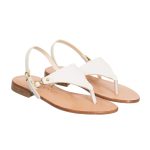 Rinascimento– sandale damă din piele naturală, alb-crem, design elegant - imagine 2