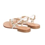 Rinascimento– sandale damă din piele naturală, alb-crem, design elegant - imagine 3