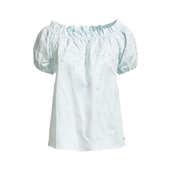 Bluză Boho MARCIANO by GUESS – Broderie, Mâneci Puff, Guler Larg