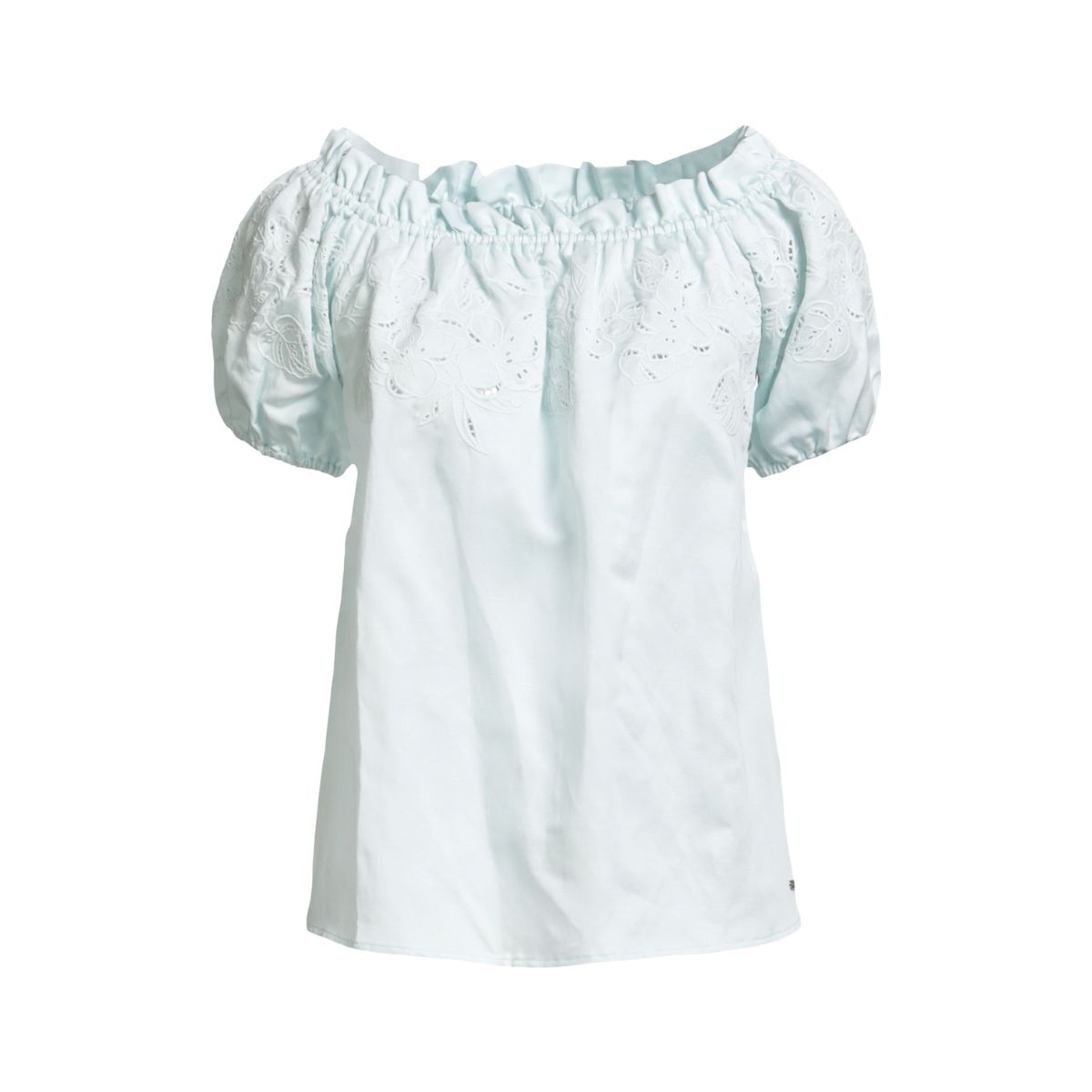Bluză Boho MARCIANO by GUESS – Broderie, Mâneci Puff, Guler Larg_1 Bluză Boho MARCIANO by GUESS – Broderie, Mâneci Puff, Guler Larg - imagine 1