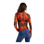 Bluza din Tulle cu Model Floral Desigual – Slim Fit, Verde - imagine 2