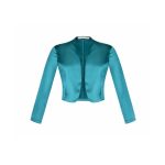 Bolerou Rinascimento de culoare turcoaz, Fără Guler, Croială Scurtă