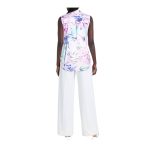 Cămașă Floral MARCIANO by GUESS, Satin, Guler Mandarin – Fără Mâneci, Culoare Vibrantă - imagine 3