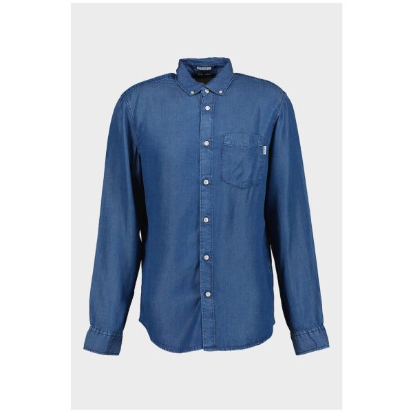 Cămașă Oxford Pepe Jeans London cu Buzunar pe Piept – Albastru, Casual și Confortabil