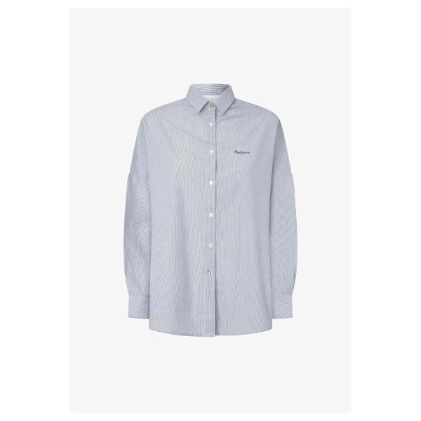 Cămașă Pepe Jeans PAULAS – Bluza cu Nasturi, Albastru Weller, Cu Dungi