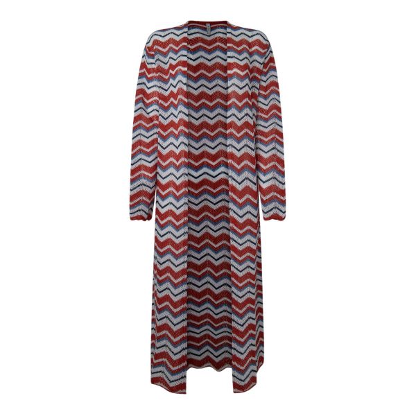 Cardigan Lung Frida by Pepe Jeans – Estampat Zig-Zag, Fit Relaxed- Marime XS