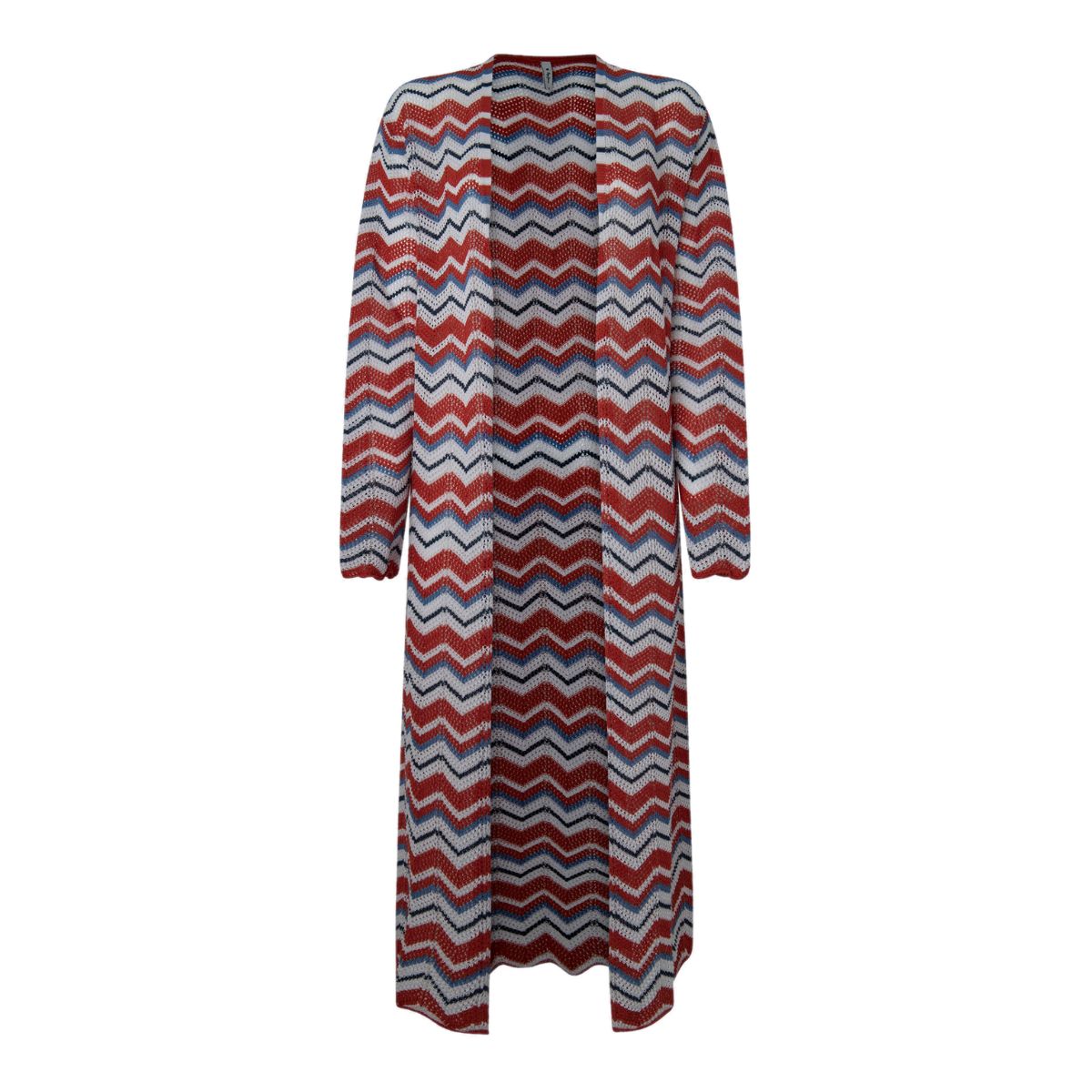 Cardigan Lung Frida by Pepe Jeans – Estampat Zig-Zag, Fit Relaxed_1 Cardigan Lung Frida by Pepe Jeans – Estampat Zig-Zag, Fit Relaxed- Marime XS - imagine 1