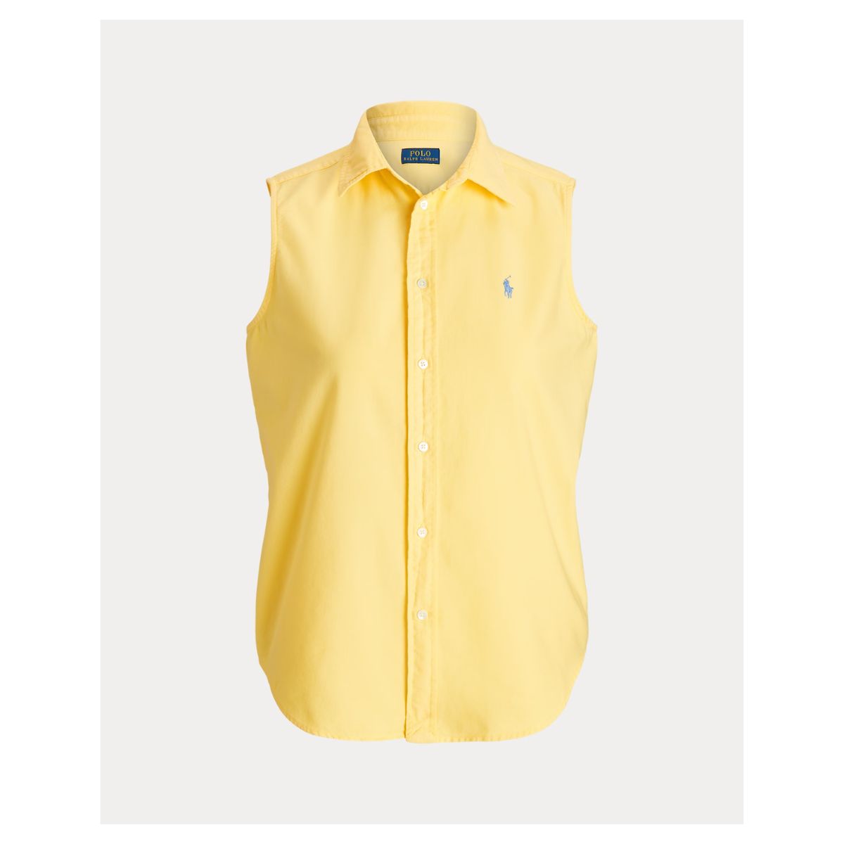 Cotton Oxford Sleeveless Shirt_1 Cotton Oxford Sleeveless Shirt - Relaxed Fit, 100% Bumbac- Marime L - imagine 1