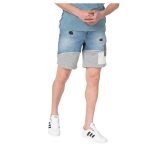 Pantaloni Scurți de Denim Desigual Axel cu Terminații de Jerseu – Albastru Deschis - imagine 2