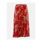 Fustă Marciano by GUESS-Midi Satinată pentru Femei – Imprimeu All Over, Talie Medie- Marime 38