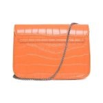 Geantă Crossbody EGON VON FURSTENBERG – Culoare Portocalie, Piele Artificială cu Textură Python, Logo Vizibil, Închidere cu Clichet - imagine 3