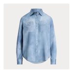 Lauren Ralph Lauren Relaxed Fit Print Charmeuse Shirt - Cămașă Relaxată cu Imprimeu Inspirat de Marea Mediterană- Marime S