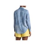 Lauren Ralph Lauren Relaxed Fit Print Charmeuse Shirt - Cămașă Relaxată cu Imprimeu Inspirat de Marea Mediterană- Marime S - imagine 2