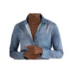 Lauren Ralph Lauren Relaxed Fit Print Charmeuse Shirt - Cămașă Relaxată cu Imprimeu Inspirat de Marea Mediterană- Marime S - imagine 3