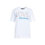 Love Moschino T-Shirt cu Logo și Aplicații - Alb