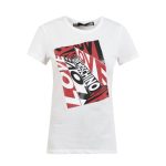 Love Moschino Women’s White Prints T-Shirt – Tricou Alb cu Imprimeu Grafic