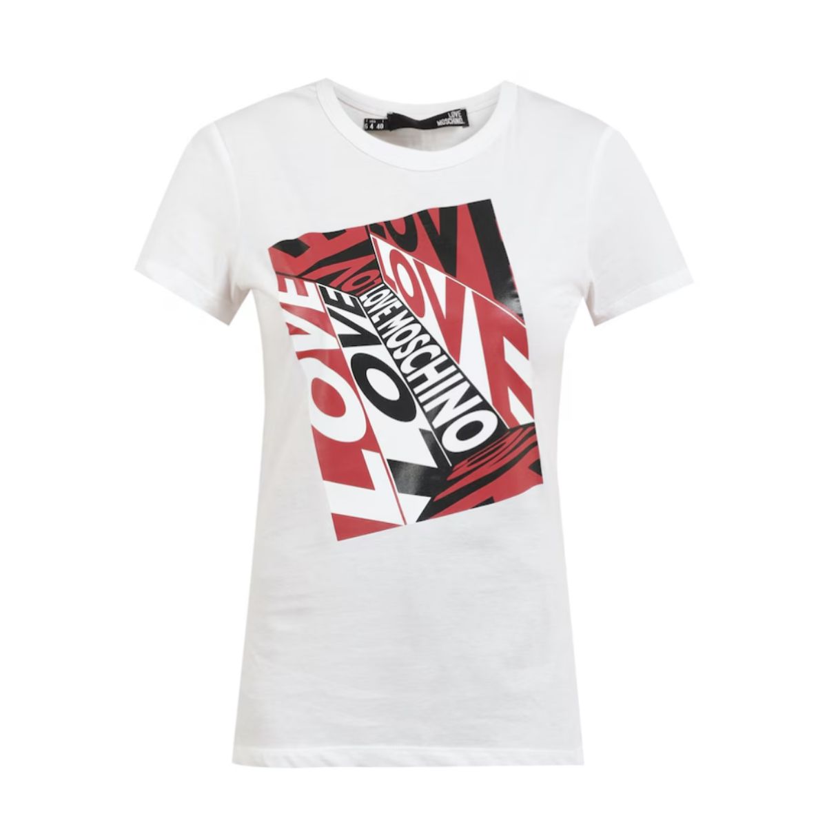 Love Moschino Women’s White Prints T-Shirt – Tricou Alb cu Imprimeu Grafic_1 Love Moschino Women’s White Prints T-Shirt – Tricou Alb cu Imprimeu Grafic - imagine 1