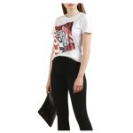 Love Moschino Women’s White Prints T-Shirt – Tricou Alb cu Imprimeu Grafic - imagine 2