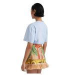 Maiou Desigual Albastru Deschis – Design Predimensionat, Guler Contrastant și Decolteu Rotund - imagine 3