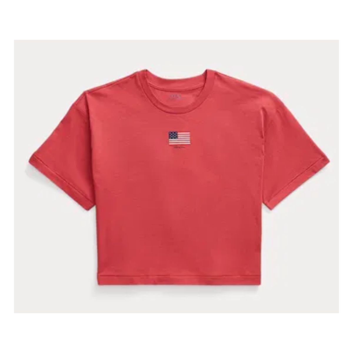 POLO Ralph Lauren Cropped Graphic Cotton Tee_1 POLO Ralph Lauren Cropped Graphic Cotton Tee - Tricou Cropped cu Imprimeu Grafic- Marime M - imagine 1