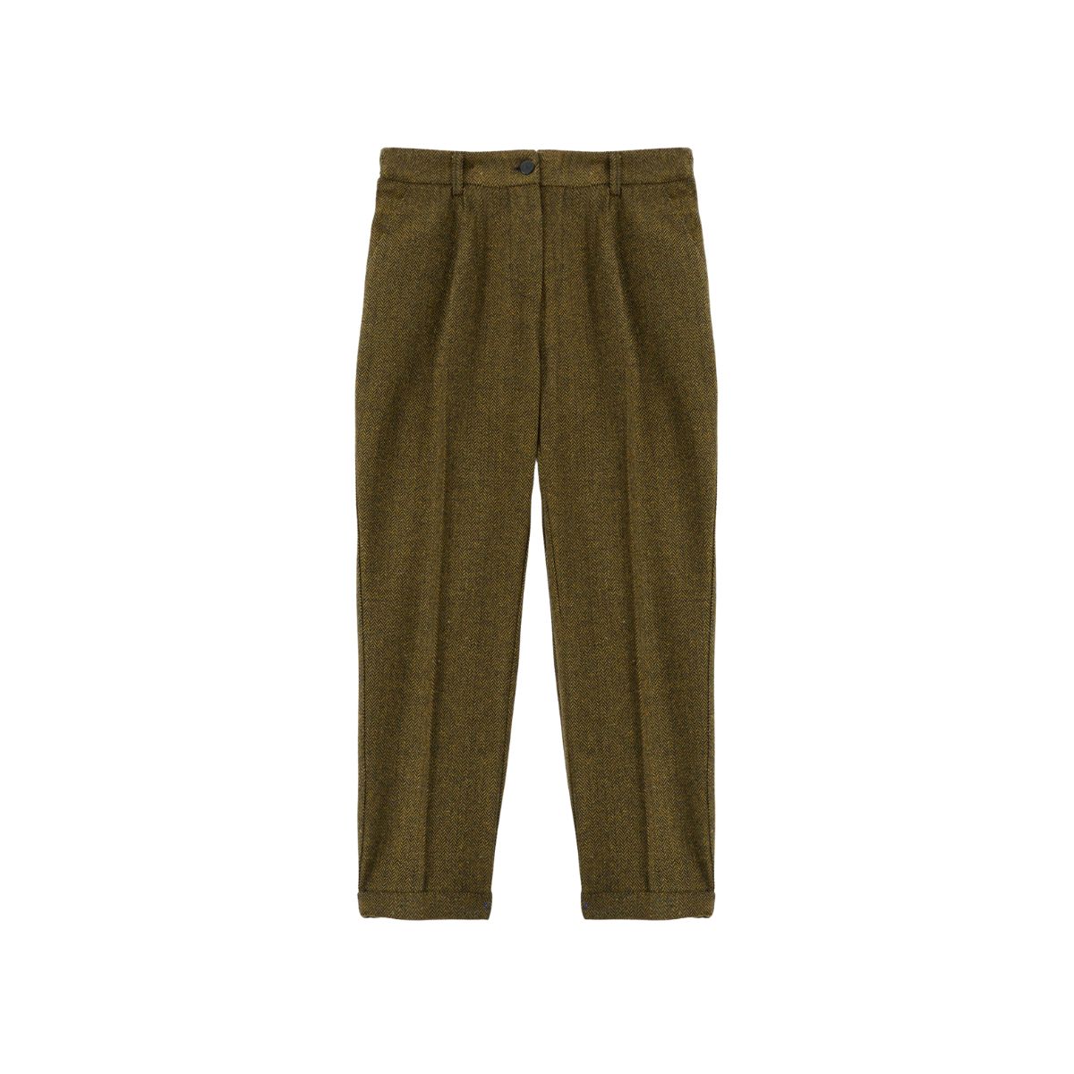 Pantaloni Carrot Misto Lână cu Trama Spigata – Eleganță și Confort_1 Pantaloni Carrot Misto Lână cu Trama Spigata – Eleganță și Confort - imagine 1