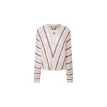 Pepe Jeans Ginny - Jumper Mousse White pentru Femei, cu Dungi, Guler Rotund - Confort și Stil
