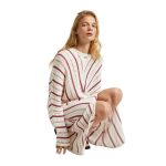 Pepe Jeans Ginny - Jumper Mousse White pentru Femei, cu Dungi, Guler Rotund - Confort și Stil - imagine 2