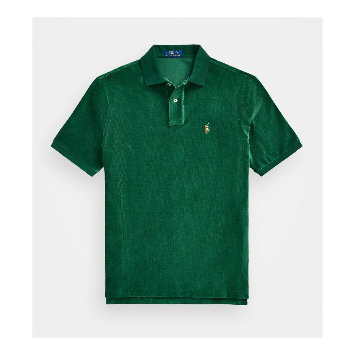 Polo Ralph Lauren Classic Fit Knit Corduroy Polo Shirt - Moss Agate pentru Bărbați_2 Polo Ralph Lauren Classic Fit Knit Corduroy Polo Shirt - Moss Agate pentru Bărbați - imagine 1