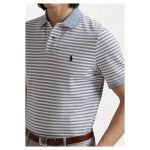 Polo Ralph Lauren Custom Slim Fit Striped Mesh Polo Shirt – Bluză Polo în Dungi pentru Bărbați - imagine 5