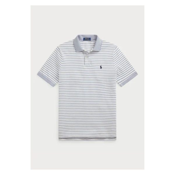 Polo Ralph Lauren Custom Slim Fit Striped Mesh Polo Shirt – Bluză Polo în Dungi pentru Bărbați