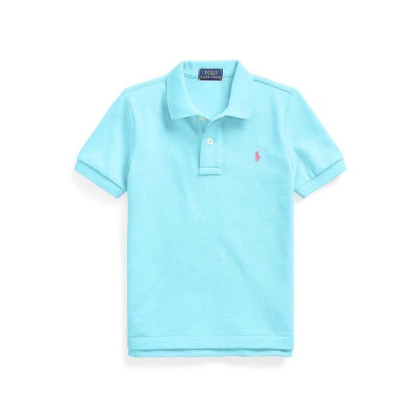 Polo Ralph Lauren Tricou Polo Albastru Turcoaz pentru Băieți cu Logo Brodat