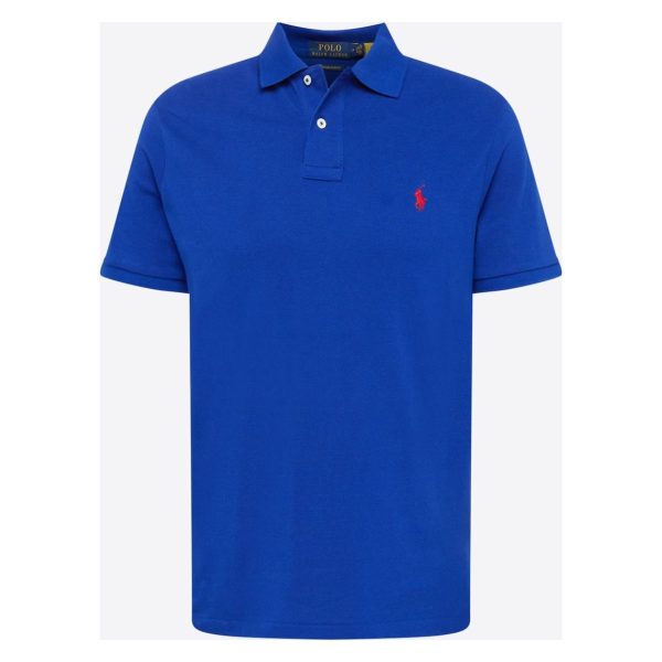 Polo Ralph Lauren Tricou Polo Monocrom cu Logo Brodat - Croi Mulat și Guler Tricot