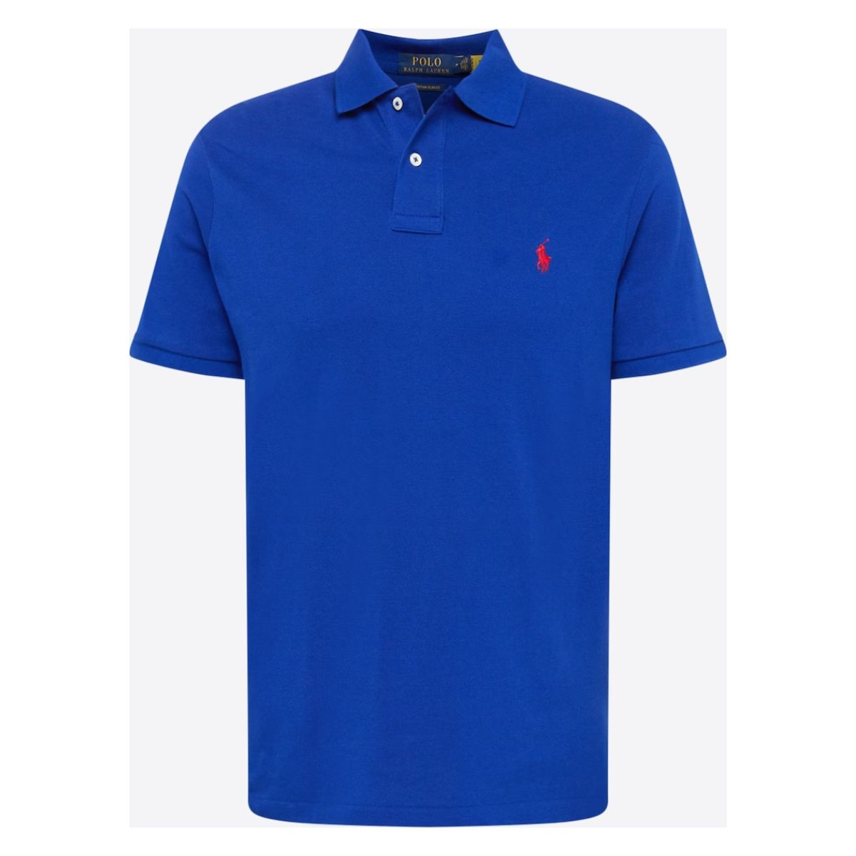 Polo Ralph Lauren Tricou Polo Monocrom cu Logo Brodat_1 Polo Ralph Lauren Tricou Polo Monocrom cu Logo Brodat - Croi Mulat și Guler Tricot - imagine 1