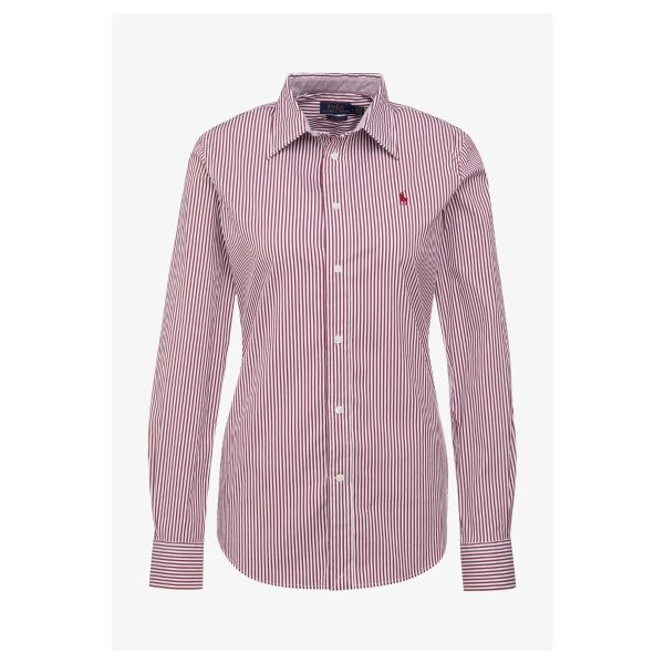 Polo Ralph Lauren – Cămașă Albă cu Dungi Roșii
