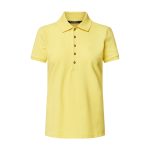 Poloshirt Lauren Ralph Lauren pentru Femei cu Detalii de Etichetă în Galben - 97% Bumbac, 3% Elastan