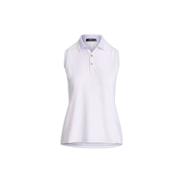 RLX Ralph Lauren Tailored Fit Sleeveless Polo Shirt - Polo Slim Fit fără Mâneci cu Imprimeu Gingham