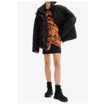 Rochie Desigual Shift - Portocalie, Guler Crew, Imprimeu Modern - imagine 6