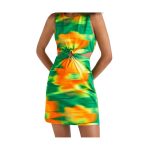 Rochie Desigual cu Imprimeu Psychedelic Tie-Dye – Croială Slim Fit, Cu Decupaje și Detalii Crețuri- Marime XL - imagine 2