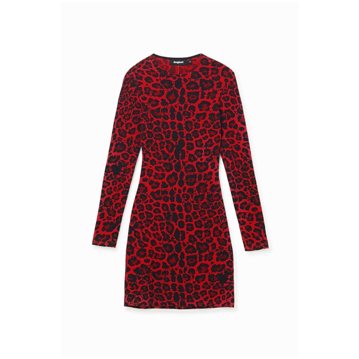 Rochie Lio Desigual – Roșu-Negru, Imprimeu Animal Print, Croială Cambrată, Mâneci Lungi_1 Rochie Lio Desigual – Roșu/Negru, Imprimeu Animal Print, Croială Cambrată, Mâneci Lungi - imagine 1