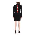Rochie Love Moschino Scurtă cu Guler Înalt – Neagră, din Bumbac și Elastan - imagine 3