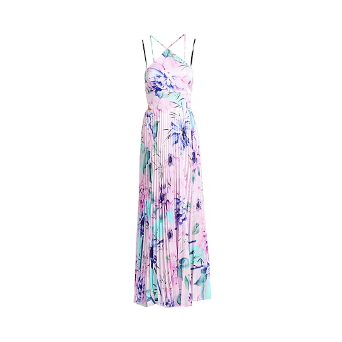 Rochie Lungă Plisată MARCIANO by GUESS, Femei – Satin, Imprimeu Floral_1 Rochie Lungă Plisată MARCIANO by GUESS, Femei – Satin, Imprimeu Floral - imagine 1