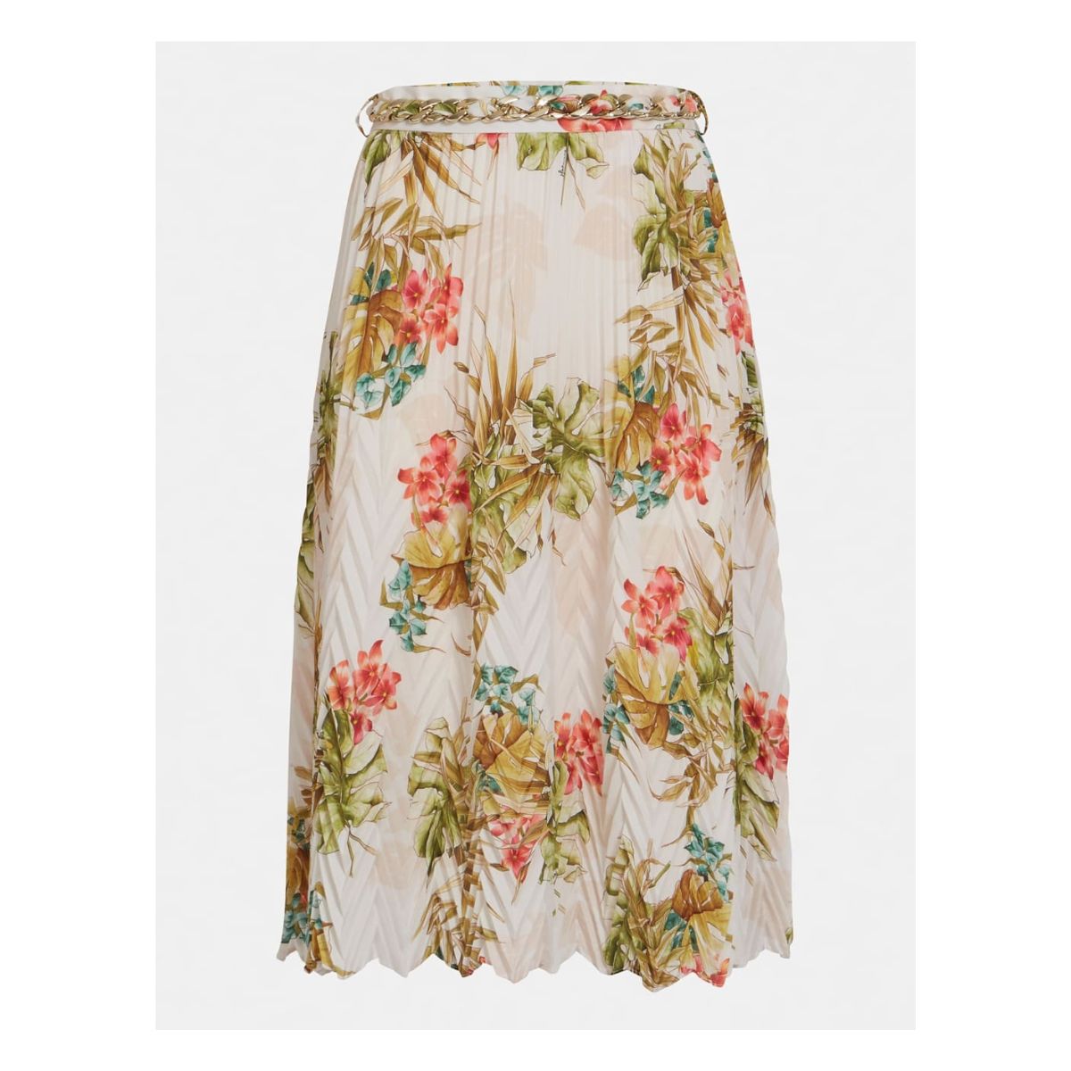 Rochie Marciano by GUESS – Georgette Ecru-Verde pentru Sezonul Primăvară-Vara_1 Fusta Marciano by GUESS – Georgette Ecru/Verde pentru Sezonul Primăvară/Vara- Marime 38 - imagine 1