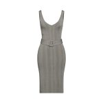 Rochie Midi Tricotată MARCIANO by GUESS, Femei – Tricot Rib, Talie Definită, Guler Adânc